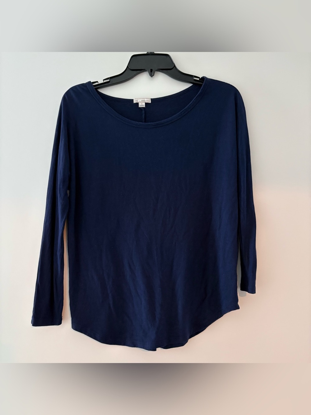 GAP Women's Navy Long-Sleeve Wide Neck Top